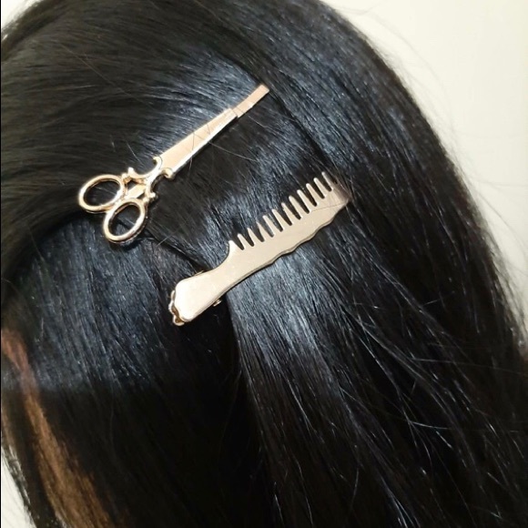 Accessories - Scissors hair pin silver hairdresser clip bling